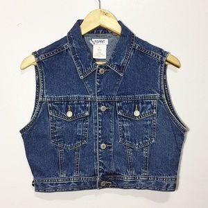 VINTAGE ESPRIT CROPPED DENIM VEST